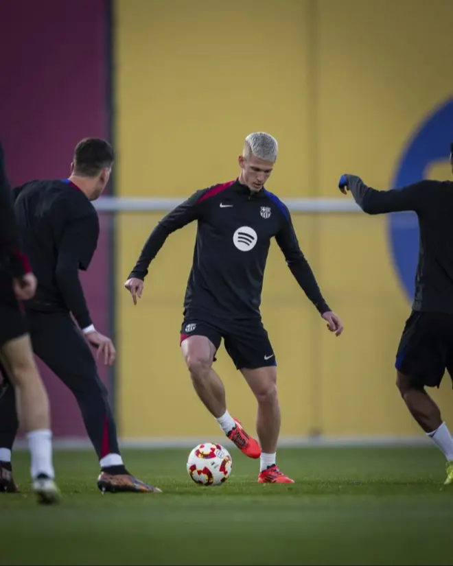 Dani Olmos en pleno entrenamiento