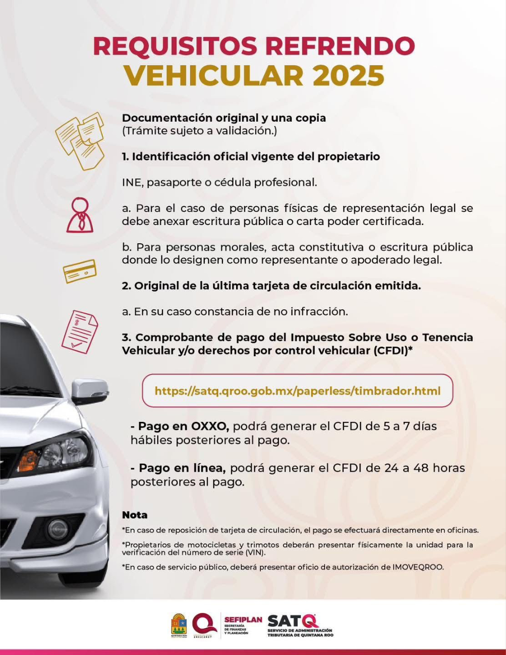 Requisitos y cómo pagar el refrendo vehicular 2025