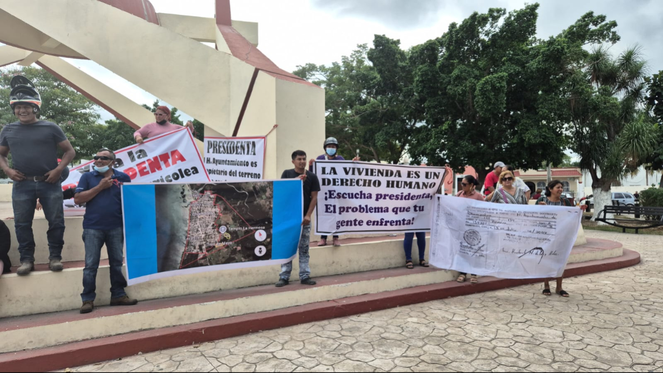 Marchan en Champotón por derecho a la vivienda y regularización de asentamientos 