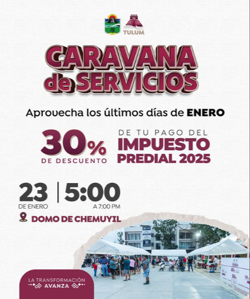 Las caravanas estarán disponibles en Akumal, Cancha Maya, Chemuyil y la colonia Ejido