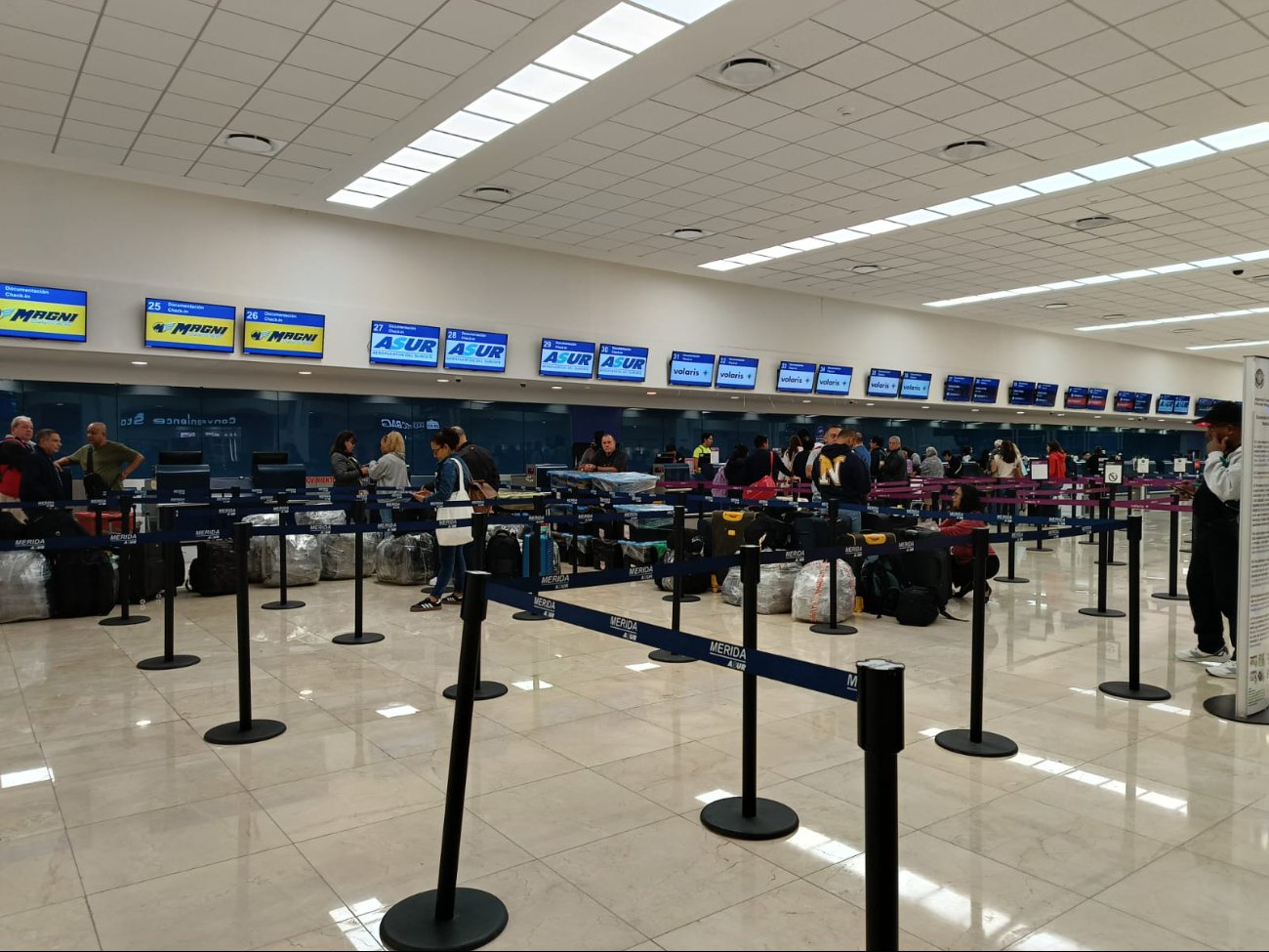 La afluencia de pasajeros se mantiene al mínimo en el aeropuerto de Mérida