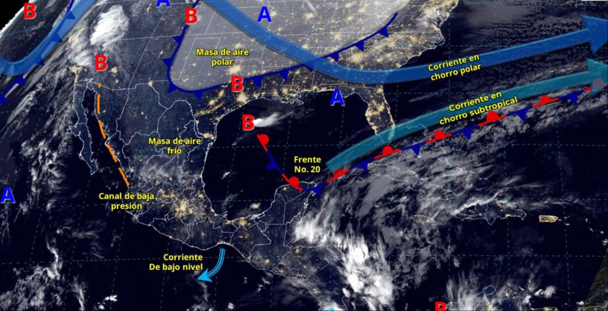 ¡Continuarán las lluvias! Quintana Roo seguirá con el mal tiempo por el Frente Frío No. 20  