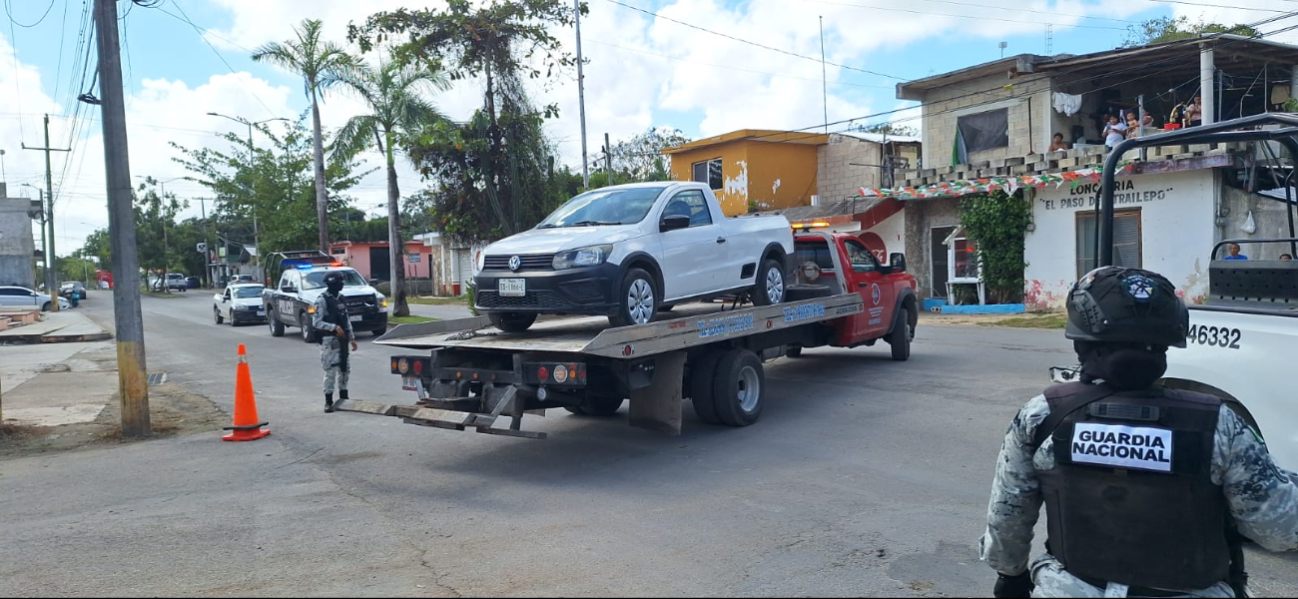 UNTRAC asegura camioneta en Felipe Carrillo Puerto por investigaciones de la FGE