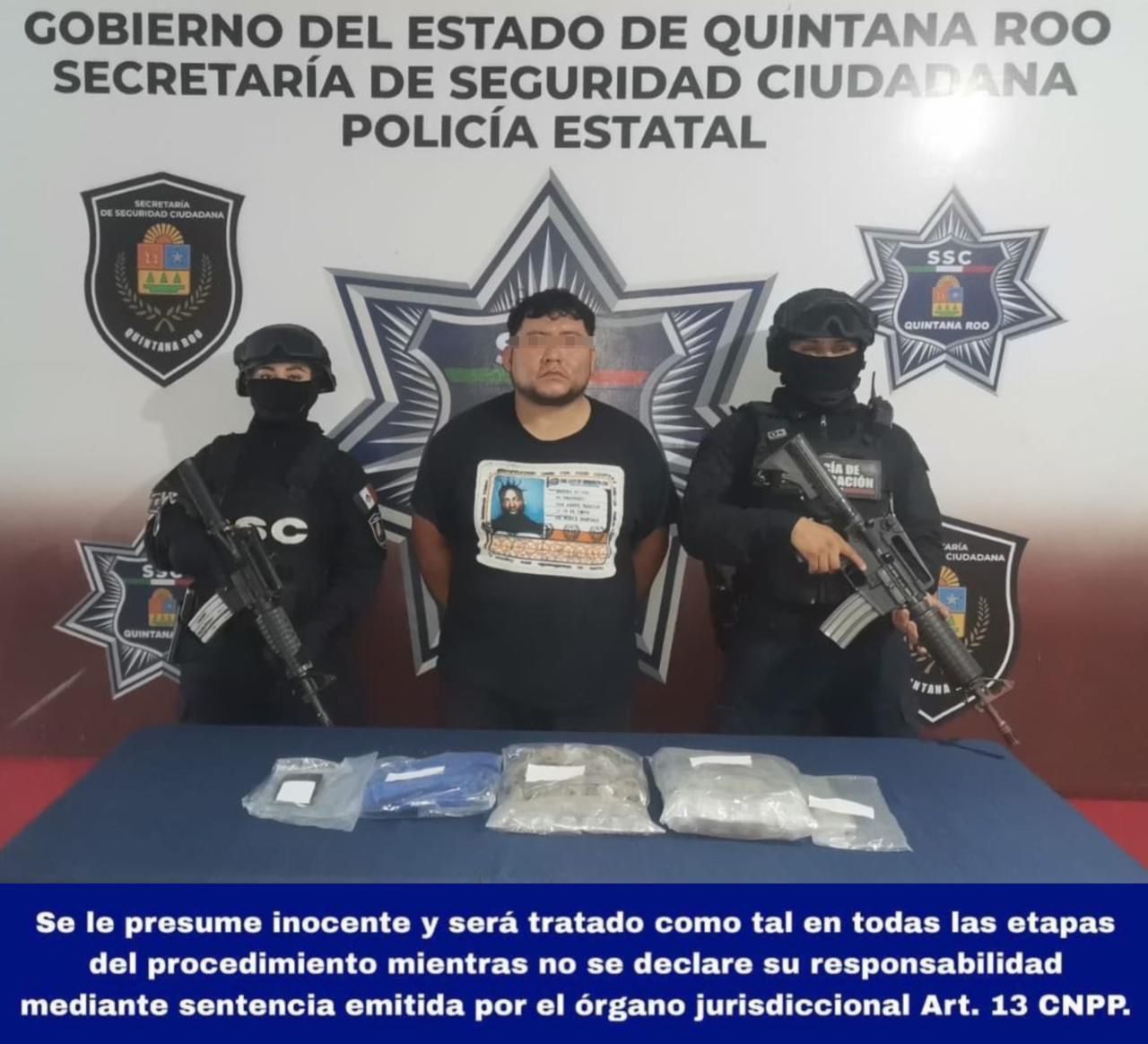 Policías estatales detuvieron a un hombre con marihuana durante un operativo de revisión