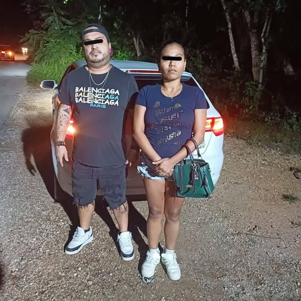 La detención de los ladrones se llevó a cabo en la carretera Chemax-Cobá donde se encontró al cachorro