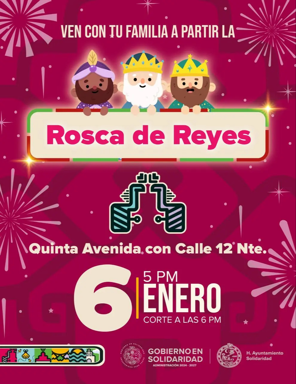 La Rosca de Reyes se llevará hoy a las 6:00 pm