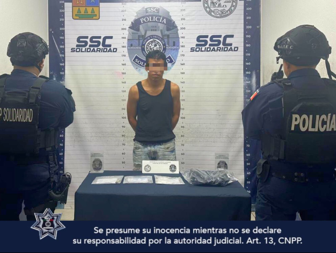 Detienen a tabasqueño por posesión de 47 dosis de drogas en Playa del Carmen