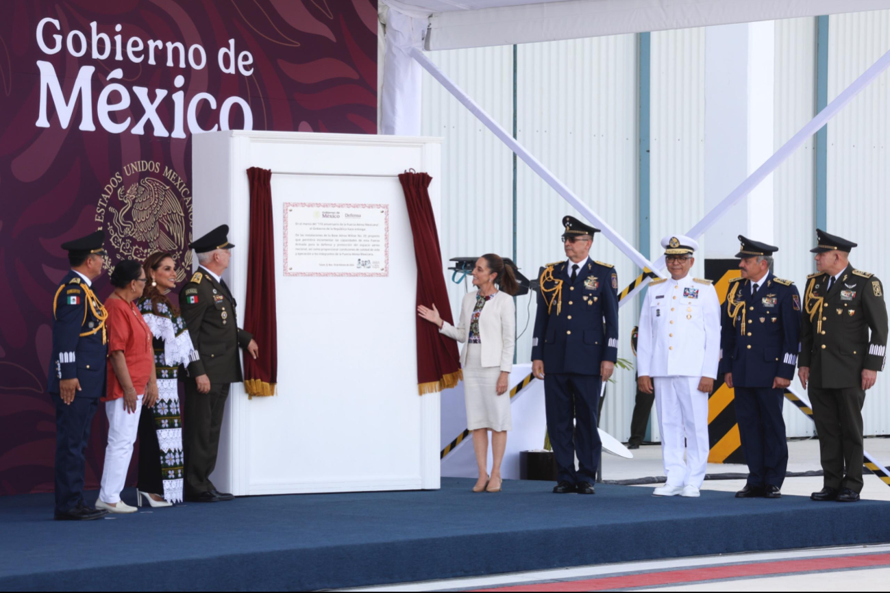 “Es un baluarte de nuestra nación": Claudia Sheinbaum inaugura Base Aérea Militar en Tulum, un pilar de la defensa nacional