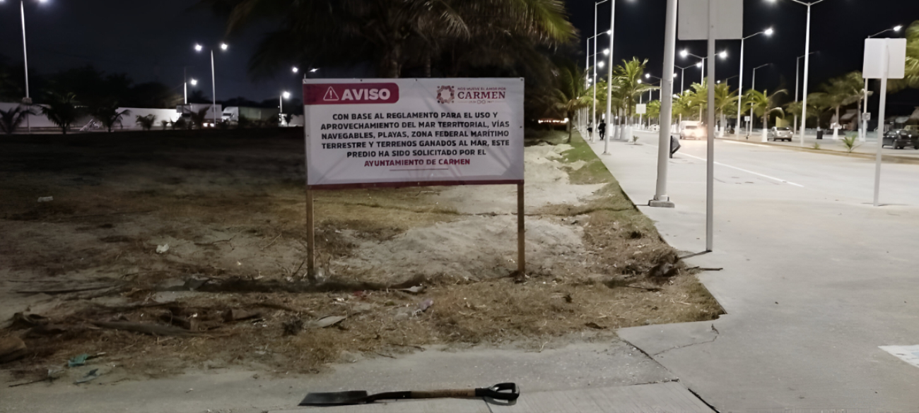 El Ayuntamiento de Carmen solicitará la revocación de concesión al predio de 500 metros cuadrados recuperado en el Malecón Costero