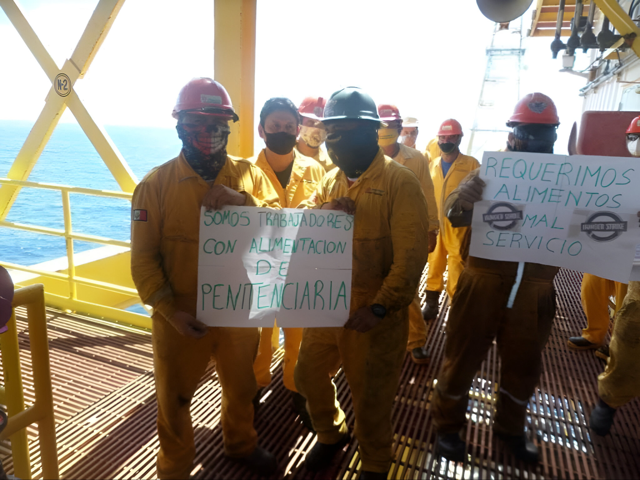 Trabajadores en plataformas marinas de la Sonda de Campeche han realizado ocho huelgas de hambre en siete años