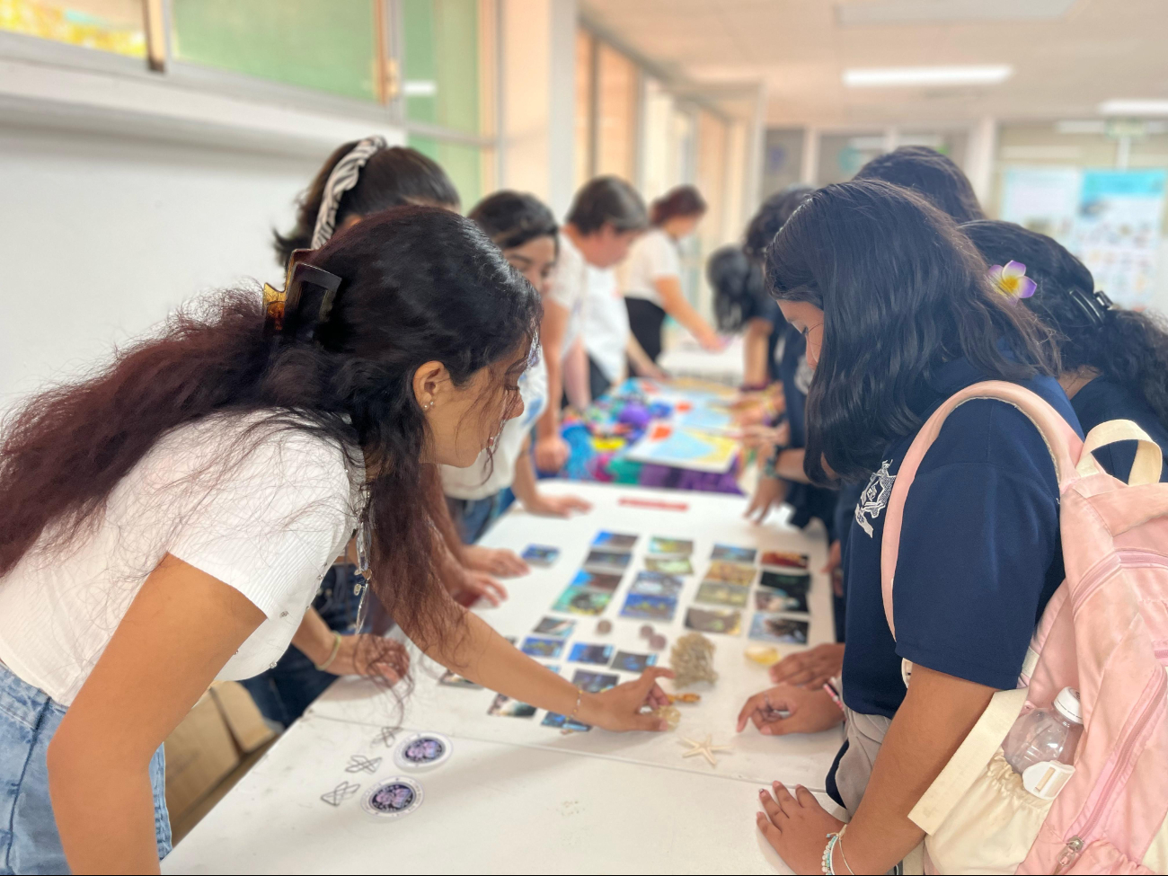 En la isla de biología marina se brindó información sobre organismos presentes en sistemas arrecifales