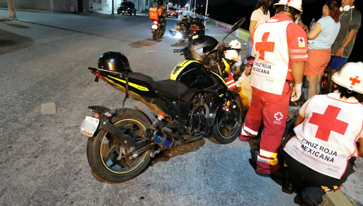 Colisión entre motociclistas deja lesionados en colonia Caleta de Ciudad del Carmen