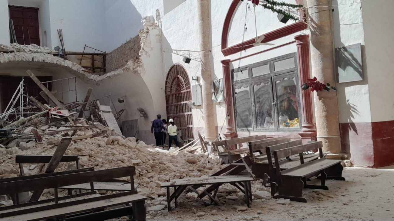 En diciembre se desplomó el techo de la iglesia a San Luis Obispo