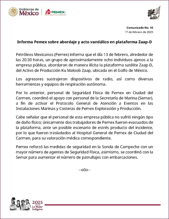 Comunicado Pemex