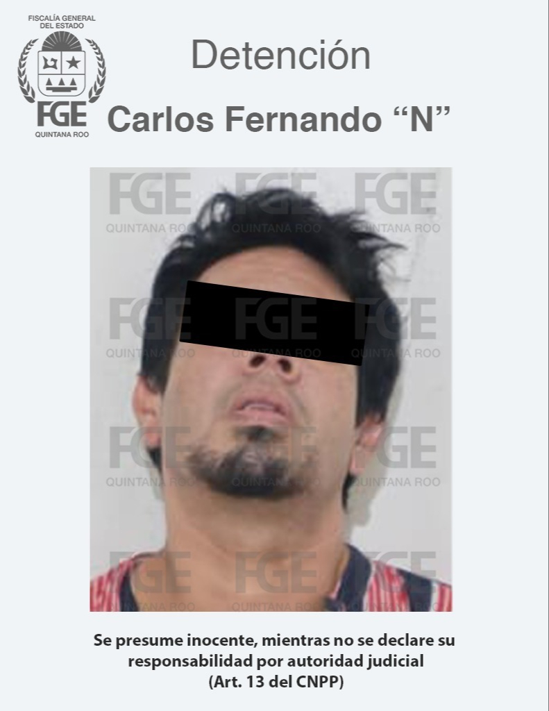 Carlos Fernando “N” fue detenido con anfetamina en Villas del Sol, Playa del Carmen