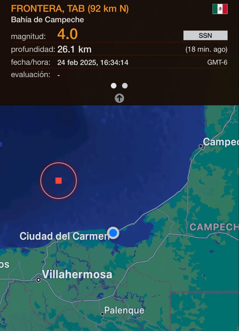 Este lunes se vivió un sismo en el estado de Campeche.