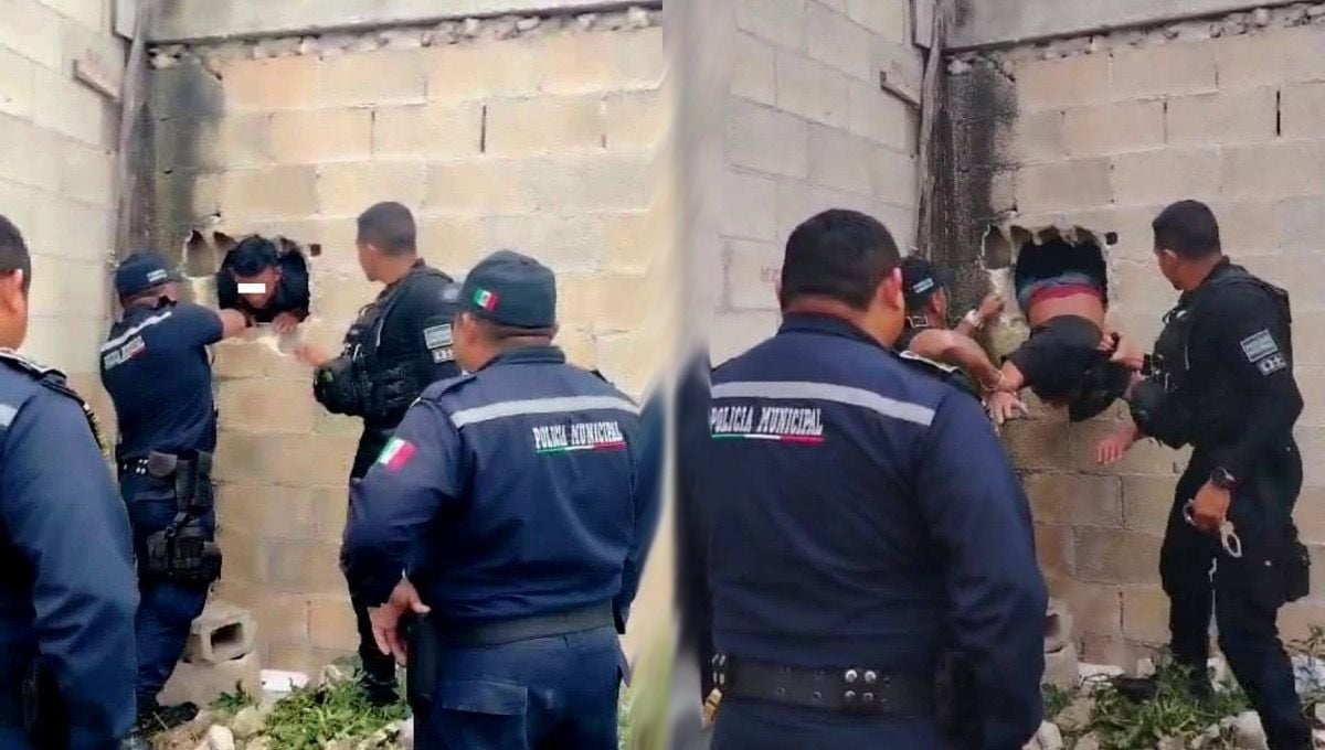 El individuo abrió un hueco en la pared para ingresar a un tienda en Hunucmá