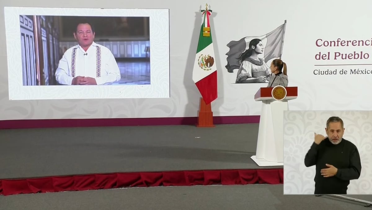 El gobernador Joaquín Díaz Mena participó en la conferencia de la presidenta Claudia Sheinbaum