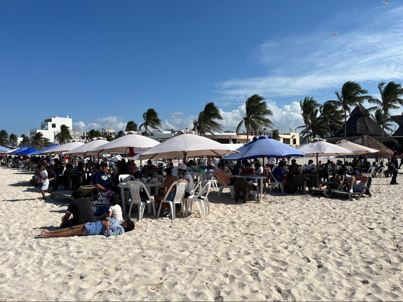 El área de palapas en Progreso lució abarrotada