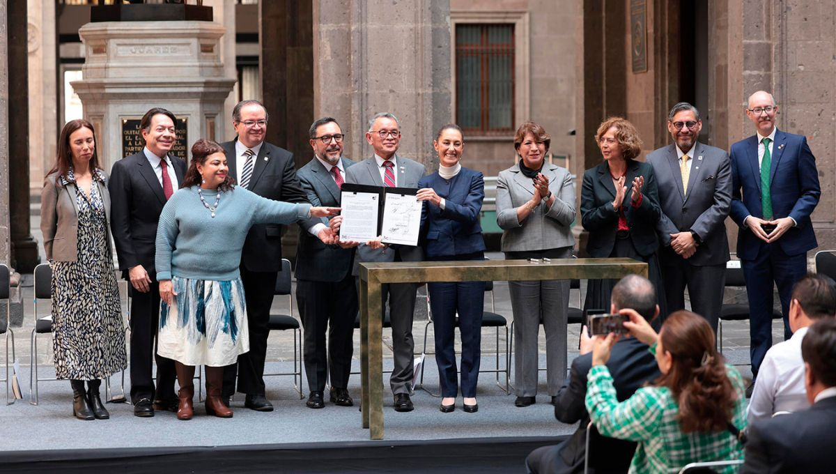 En Palacio Nacional, la presidenta Claudia Sheinbaum, anunció el inicio del programa Bachillerato Nacional.