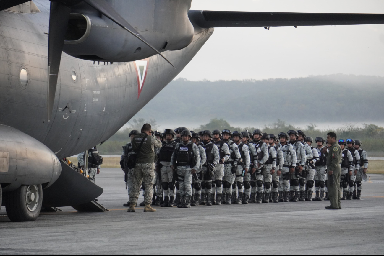 Desde Campeche, viajan 500 elementos de la Guardia Nacional a la frontera de México