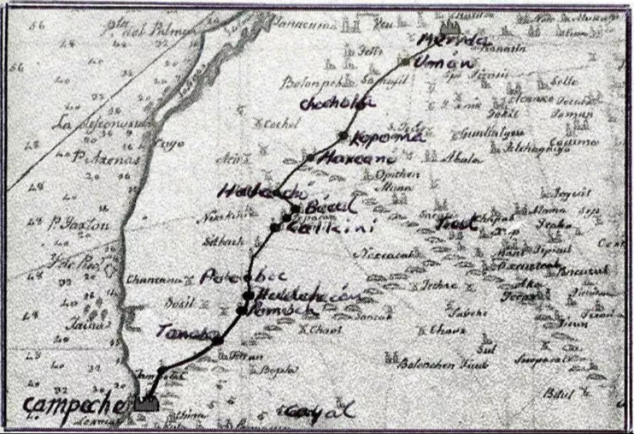 Mapa antiguo de 1798 del Camino Real