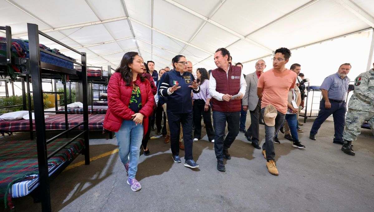 Rosa Icela Rodríguez, secretaria de Gobernación, realizó un recorrido por el Centro de Atención de Reynosa, Tamaulipas