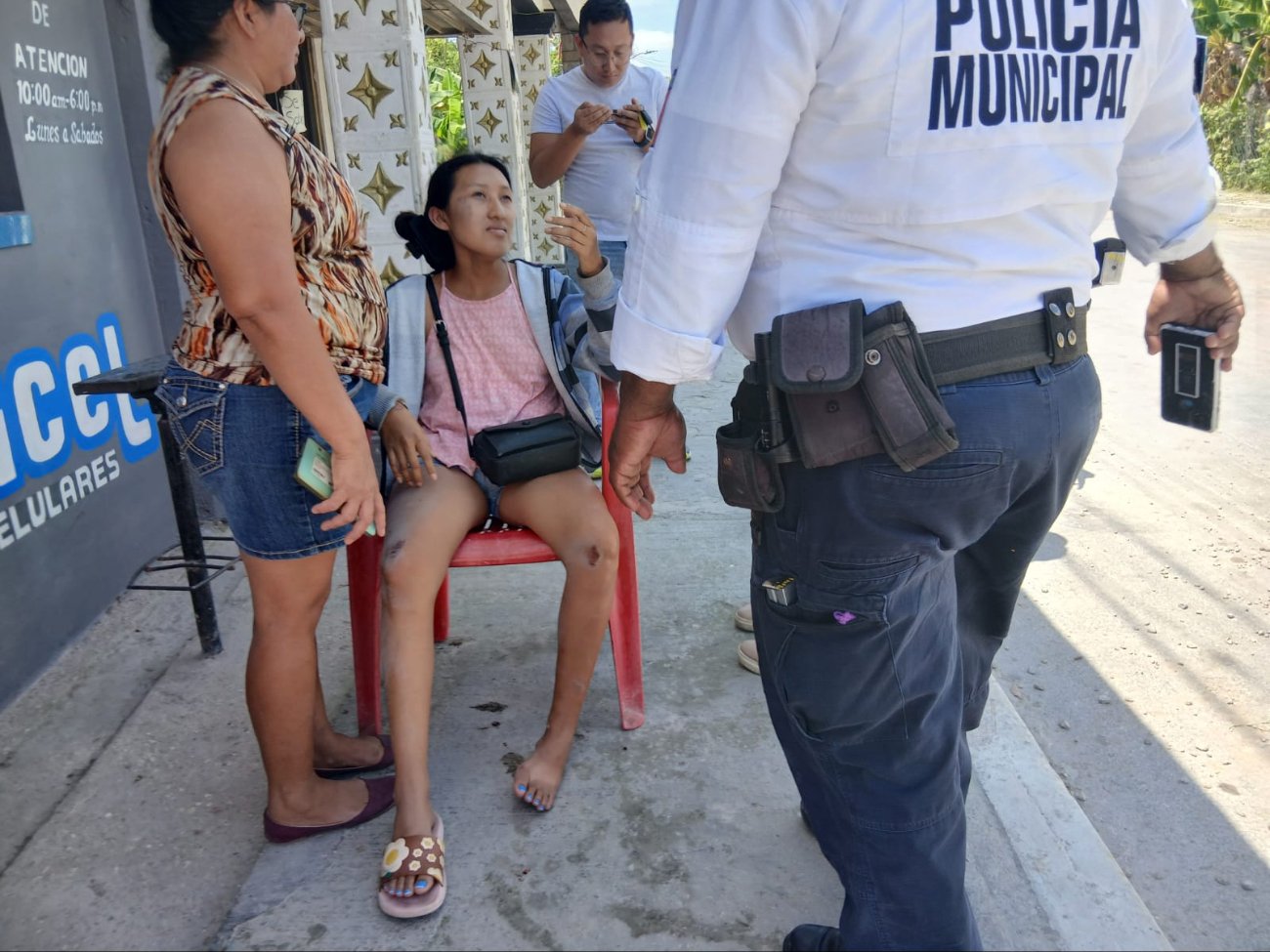 Policía Municipal arribó al sitio para evaluar la situación.