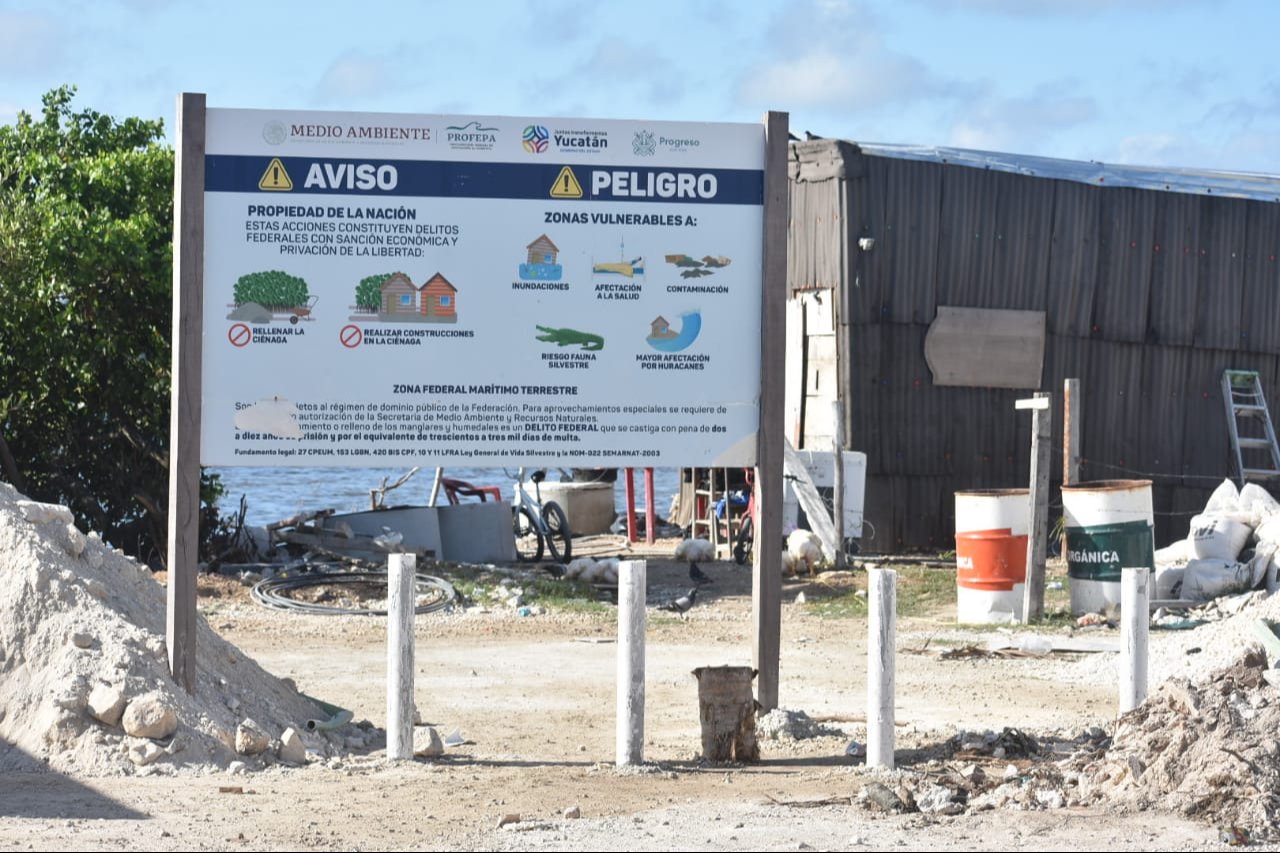 Bloquean accesos a la zona de manglares en Chicxulub Puerto