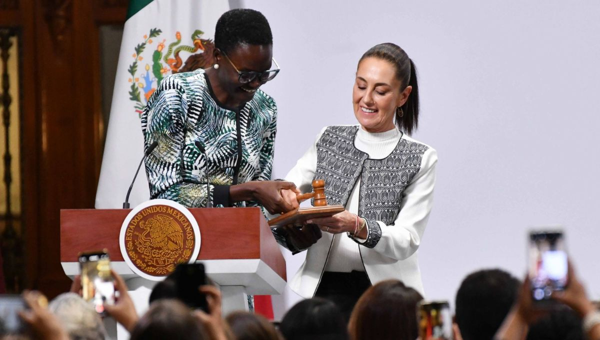 Tulia Ackson, presidenta de la Unión Interparlamentaria (UIP) y Claudia Sheinbaum, presidenta de México