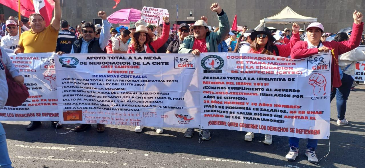 Maestros piden justicia y rechazan reforma a Ley del ISSSTE