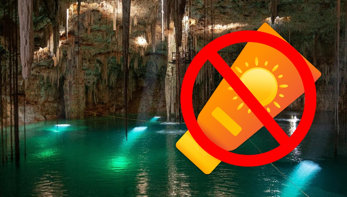 El bloqueador solar no se permite en los cenotes de Yucatán