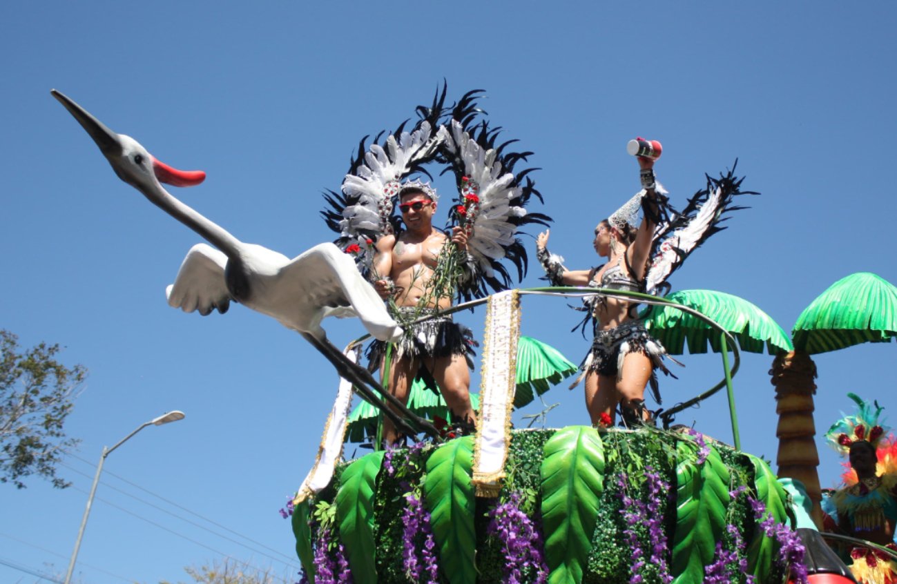 Durante la Batalla de Flores comparsas de distintas colonias, empresas, mercados municipales y demás, mostraron sus mejores pasos