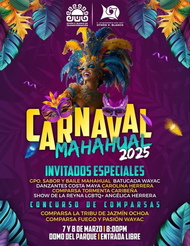 Carnaval Mahahual 2025: Fechas, horarios e artistas invitados