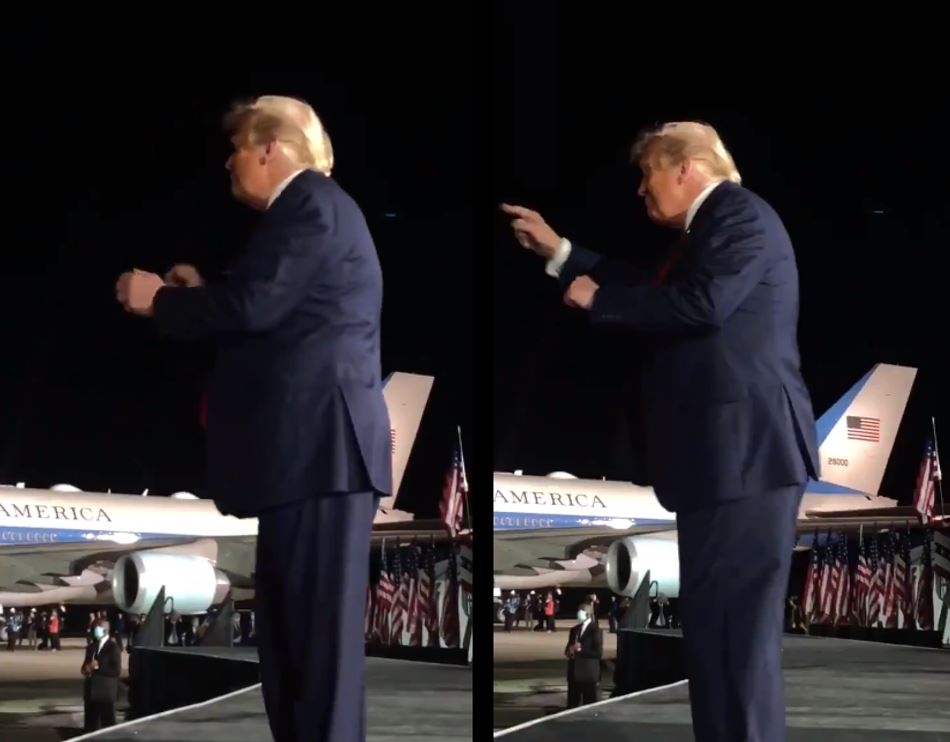 Donald Trump baila en mitin tras contagiarse de COVID-19