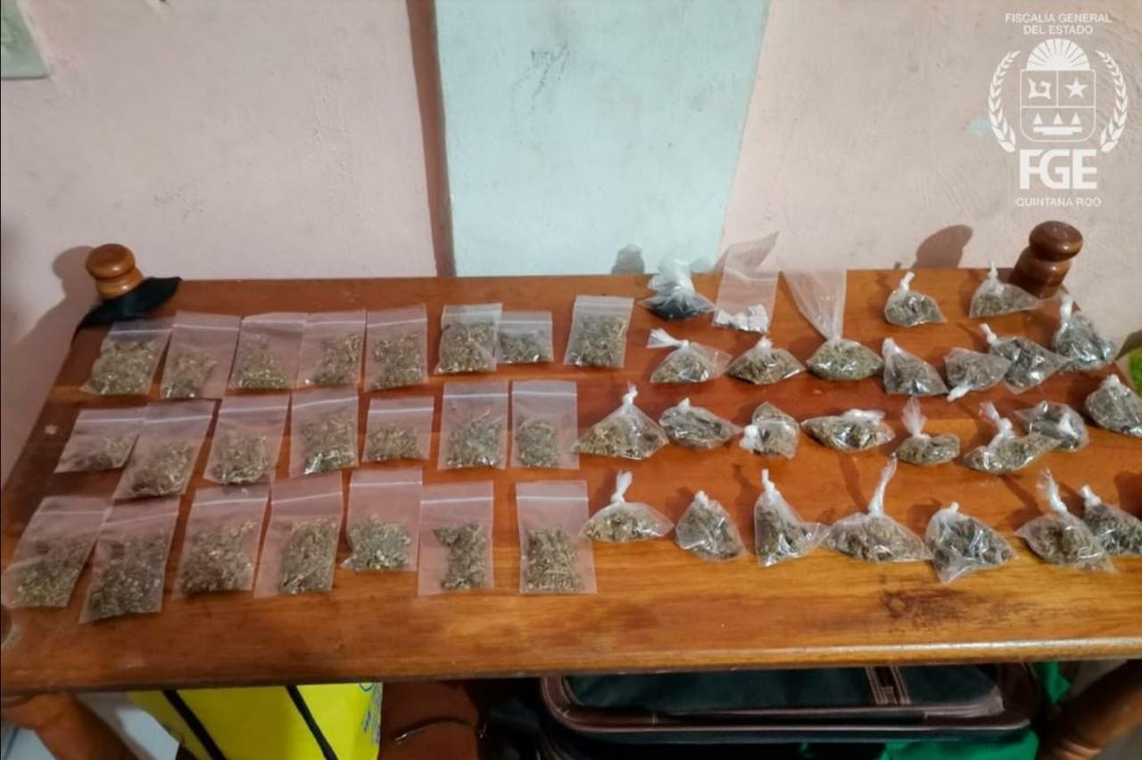 Aseguran 46 bolsas con marihuana en la colonia Payo Obispo de Chetumal