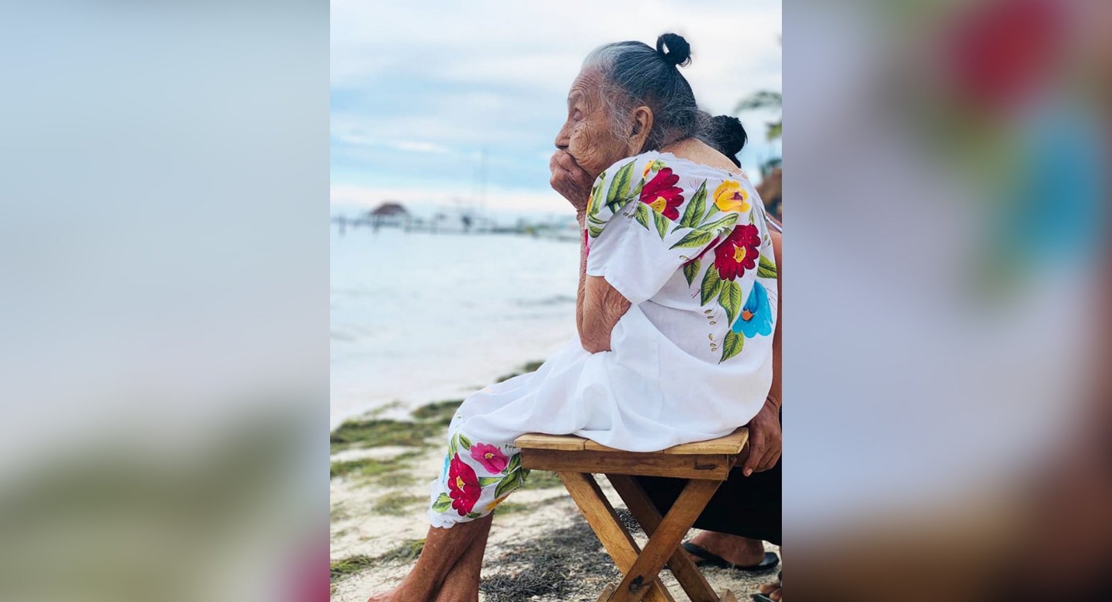 Abuelita yucateca de 97 años conoce el mar y así fue su tierna reacción: FOTOS