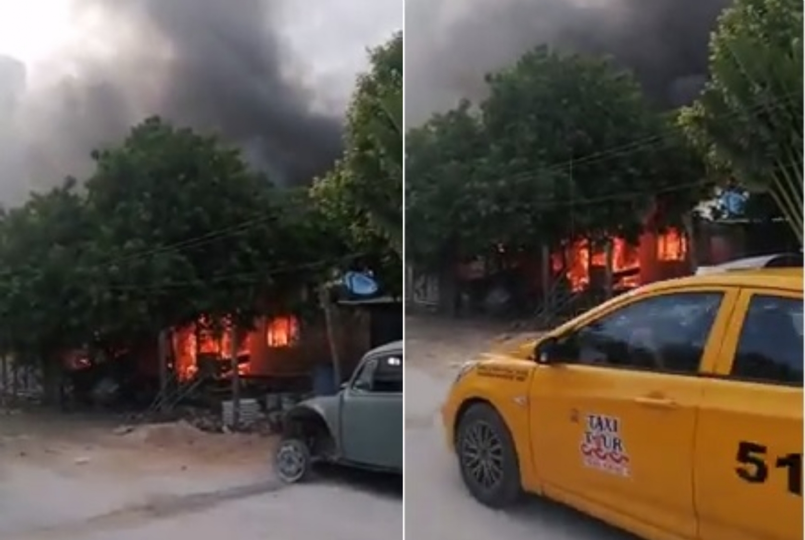 La falta de bomberos en Mahahual evitó que el incendio se pudiera controlar. Foto. Abraham Cohuó