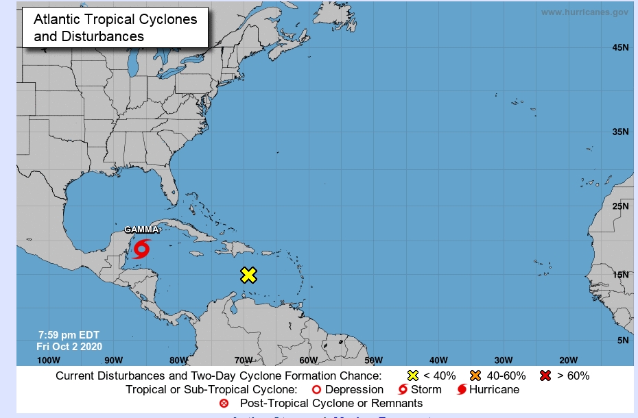 Nace la Tormenta Tropical Gamma, se acerca a la Península de Yucatán