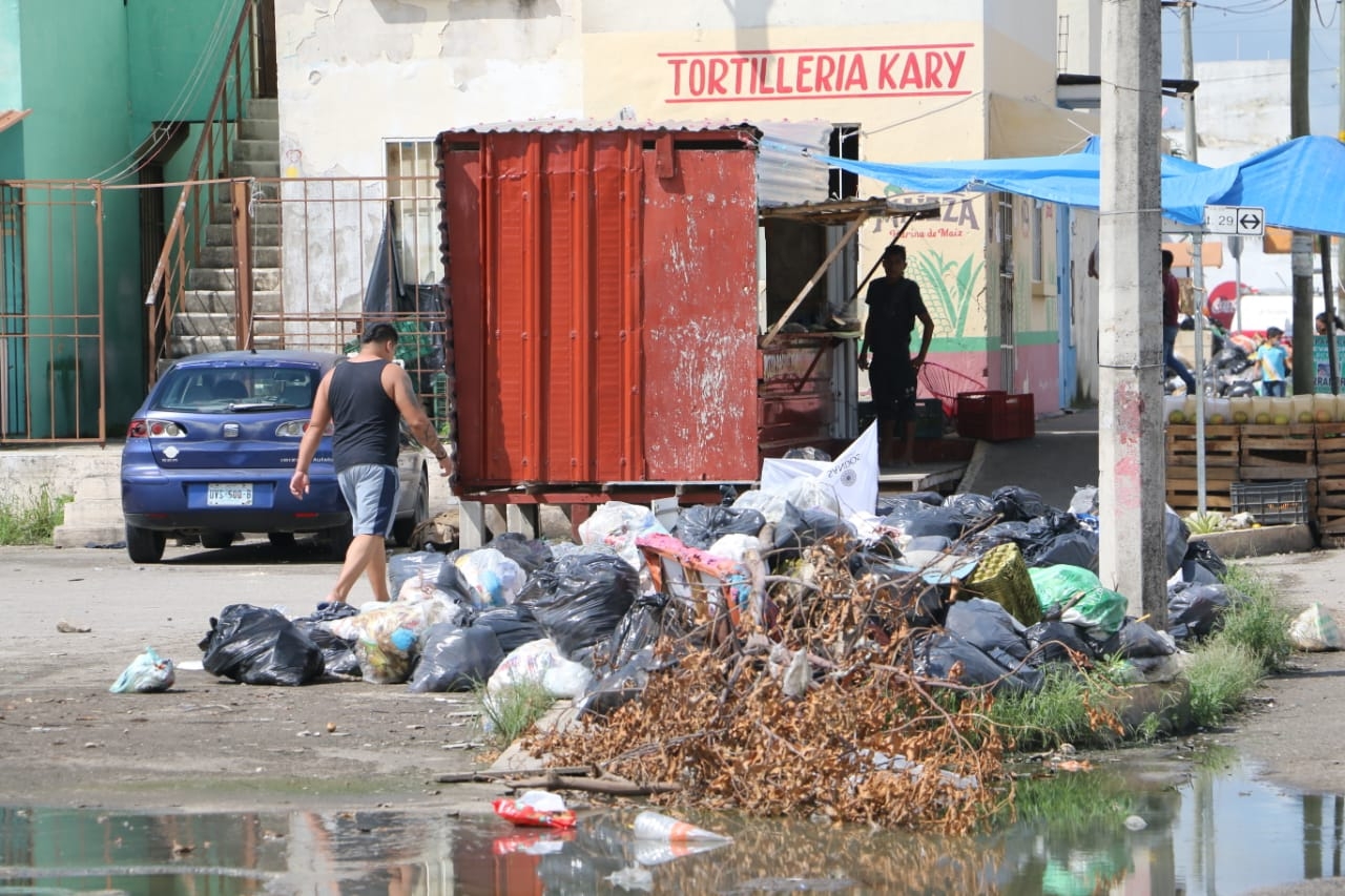 En algunas de estás residencias dónde están ubicados contenedores están a reventar, mientras que donde no los hay, las esquinas o el suelo es propicio para el almacenamiento de los desechos. Foto: Erick Marfil 

