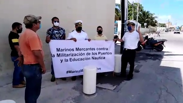 Marinos mercantes se oponen a la militarización de los puertos en Progreso