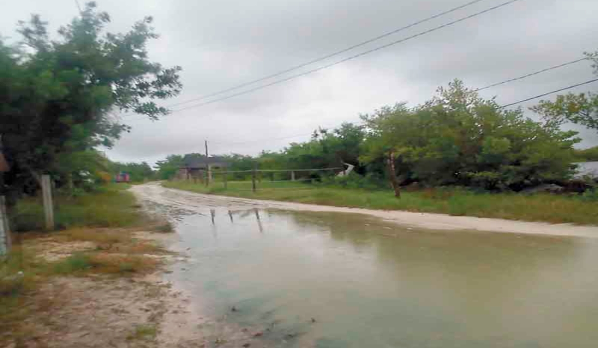 Calles inundadas, saldo de Zeta en Celestún