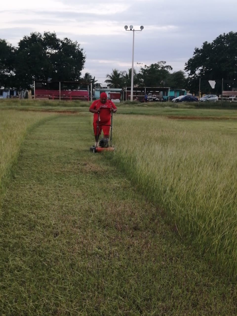 Jugadores dan mantenimiento a campos de softbol en Chetumal