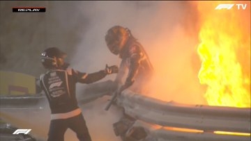 Grosjean destruye su auto y escapa del fuego en el Gran Premio de Bahréin (Videos)