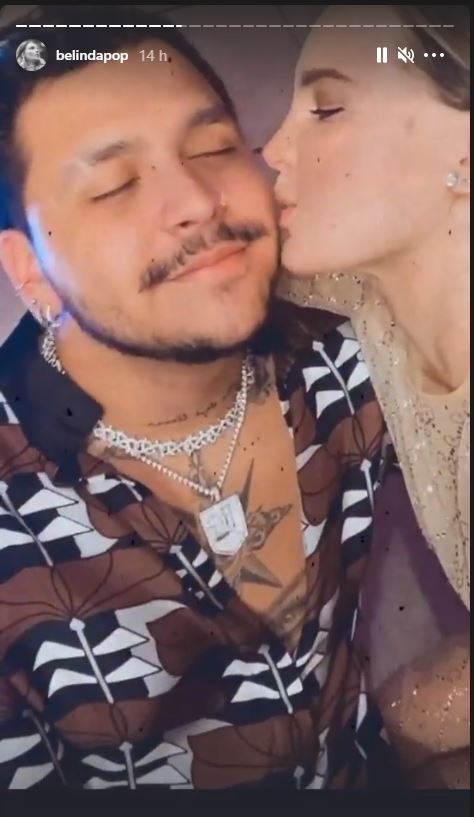 Christian Nodal y Belinda celebran su primera Navidad juntos