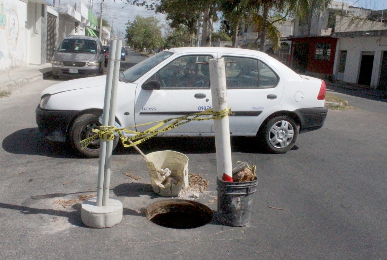 Aumenta el robo de tapas de alcantarillas en Chetumal