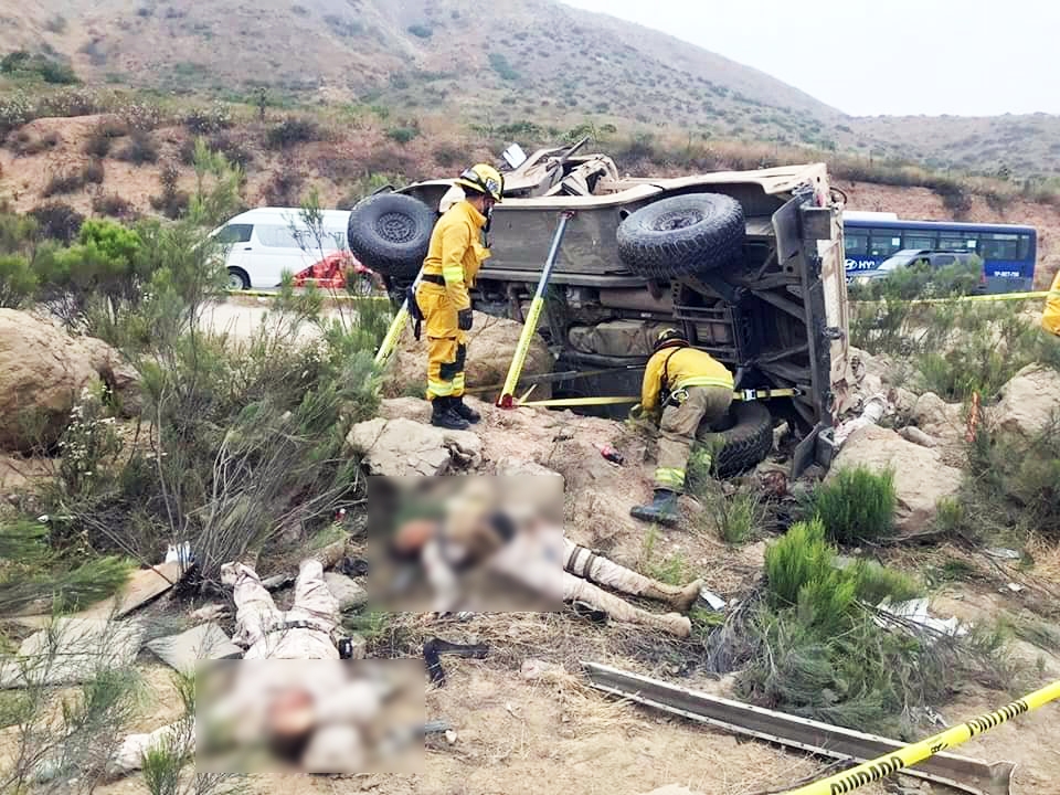 Fallecen 6 militares de la Sedena tras volcadura en Tijuana