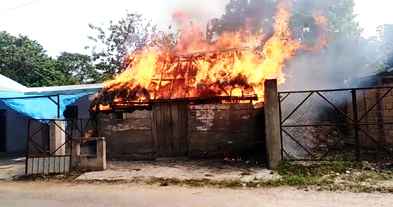 Incendio en una casa de Tizimín