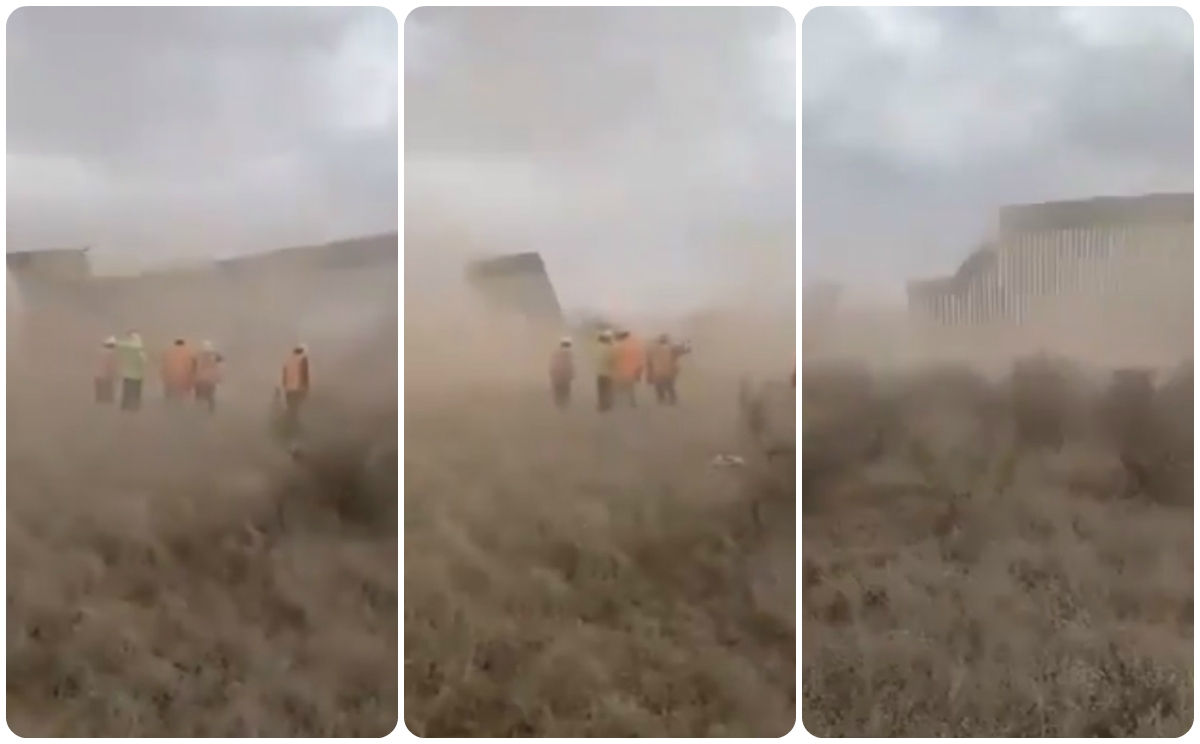 VIDEO: Vientos de ‘Hanna’ derriban muro fronterizo de Trump en Texas