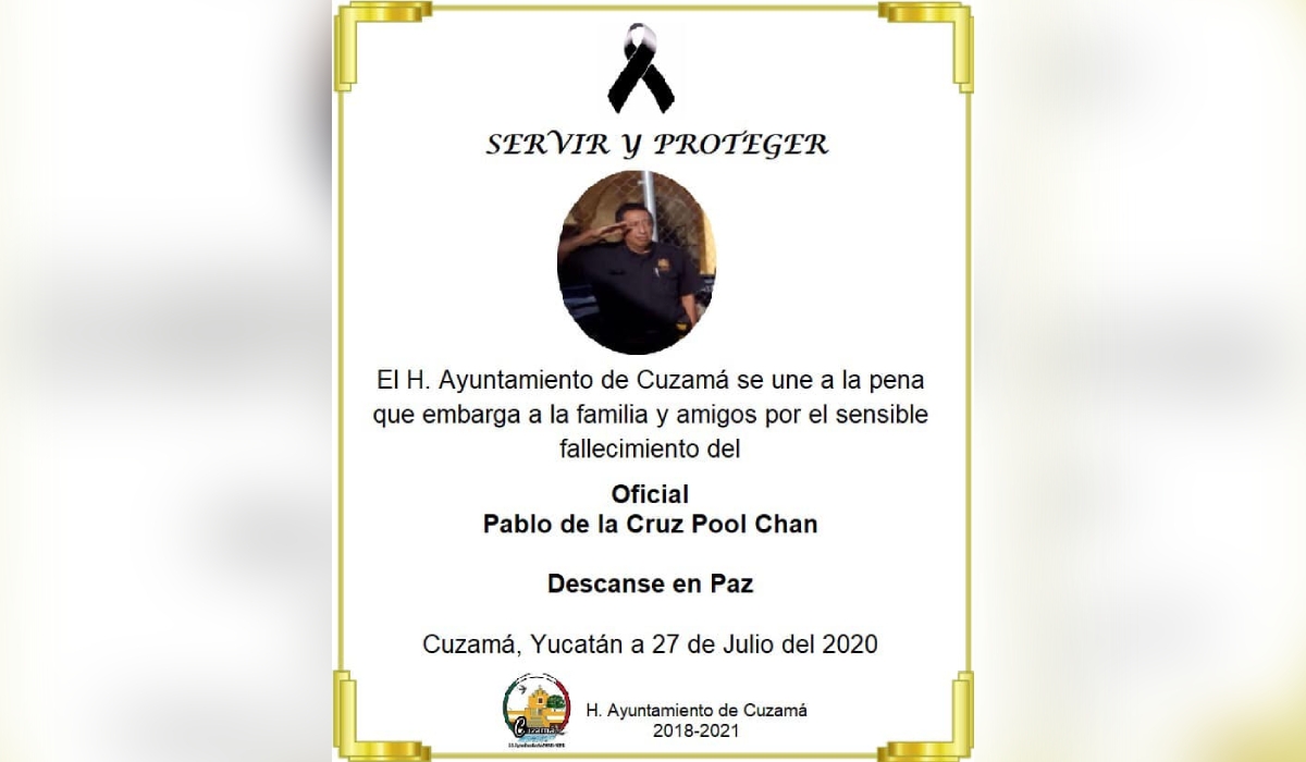 Fallece oficial de policía en Cuzamá